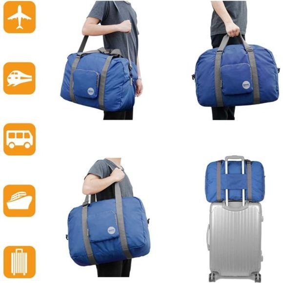 FOLDABLE Travel Duffle Bag A-Navy Blue - Picture 6 of 6